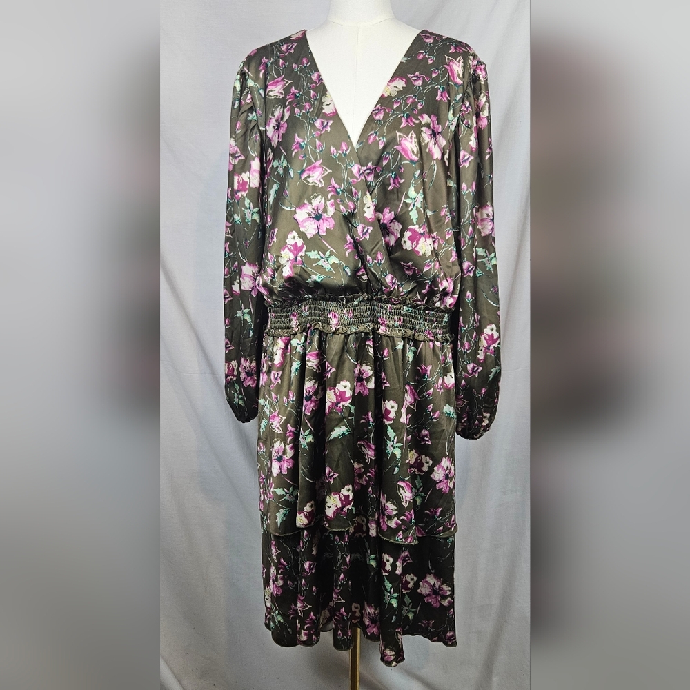 Fashion 2 Figure Green Tiered Balloon Sleeve Dress Sz 2Xl Cottagecore Fairycore